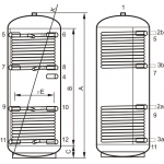 Concept 2WT-0300-00 puffertartály, két hőcserélős - 300 literes