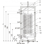 Concept H1WT SGW(S) 500 Maxi indirekt tároló hőszivattyúhoz 500 literes  - álló kivitel